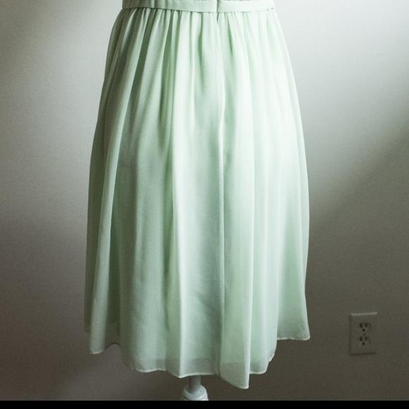 Donna Morgan pale green 'Lindsey' bridesmaid / cocktail strapless chiffon dress - Picture 6 of 7